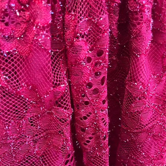 Lilt Burgundy Lace Formal Dress - Picture 2 of 5